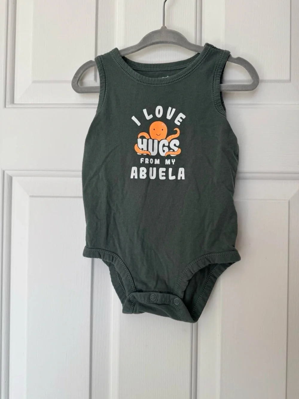 Carter's Dark Green Baby One-Piece with Orange Octopus Graphic